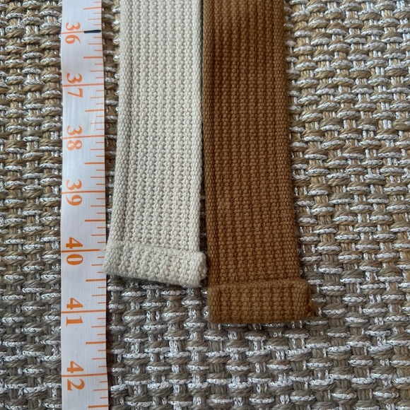 Set of 2 men’s 100% cotton woven belts size 28-30 tan and camel - Picture 5 of 5